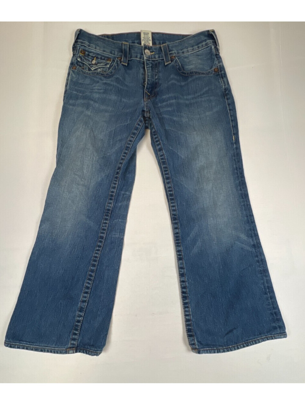 True Religion Billy Women's 33 Blue Relaxed Flare Made In USA Jeans